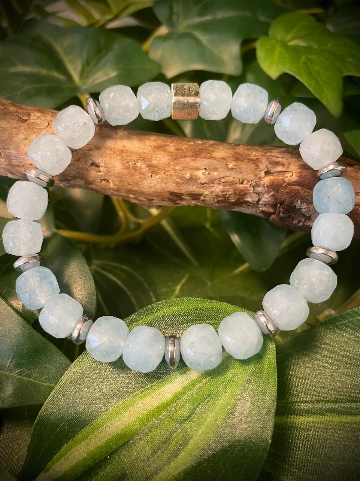 bracelet Aigue Marine & Cristal de roche